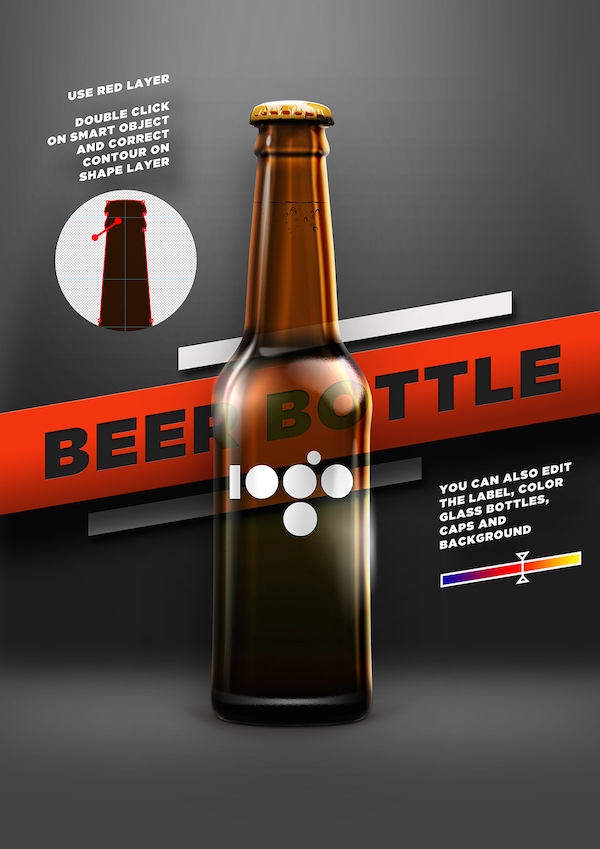 BEER SHAPE BOTTLE MOCK-UP