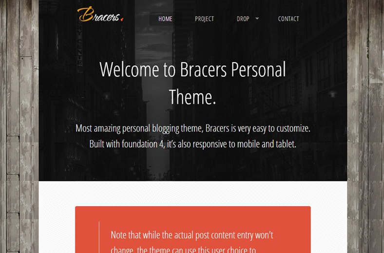 Bracers Personal - Minimal Blog WordPress Theme