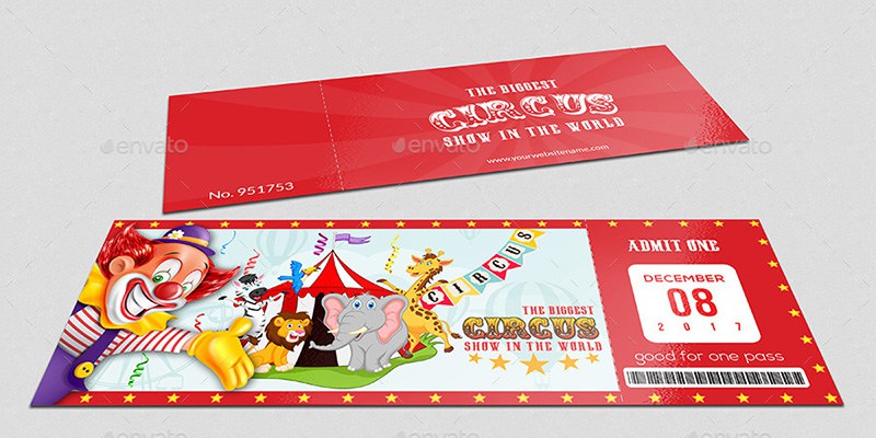 Circus Ticket Mockup PSD