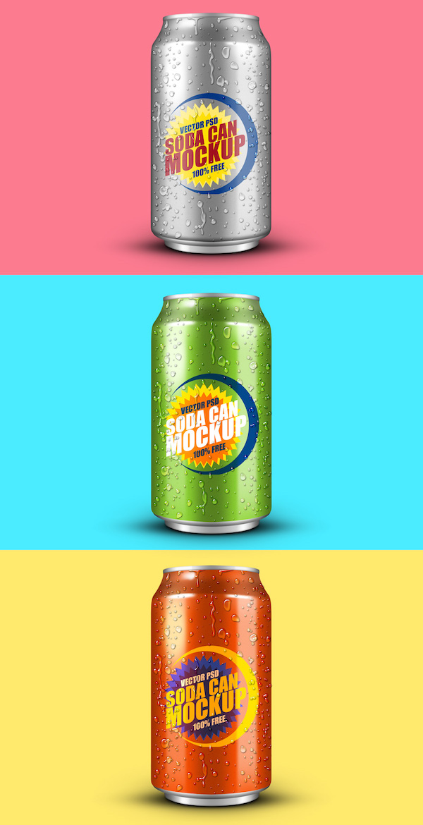 FREE SOFT DRINK CAN PSD MOCKUP