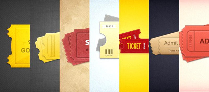 Free 7 Styled Tickets PSD