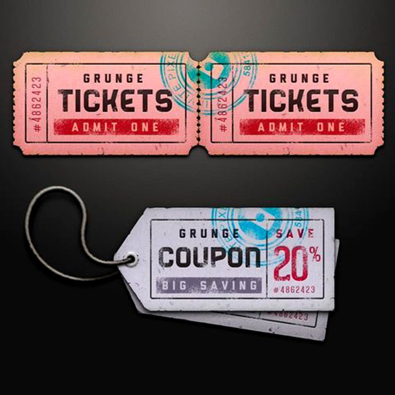 Free Ticket Coupon Sale Tag Psd PSD