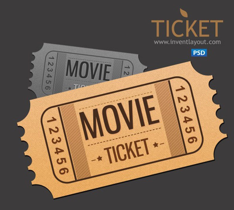 Movie Ticket Free PSD