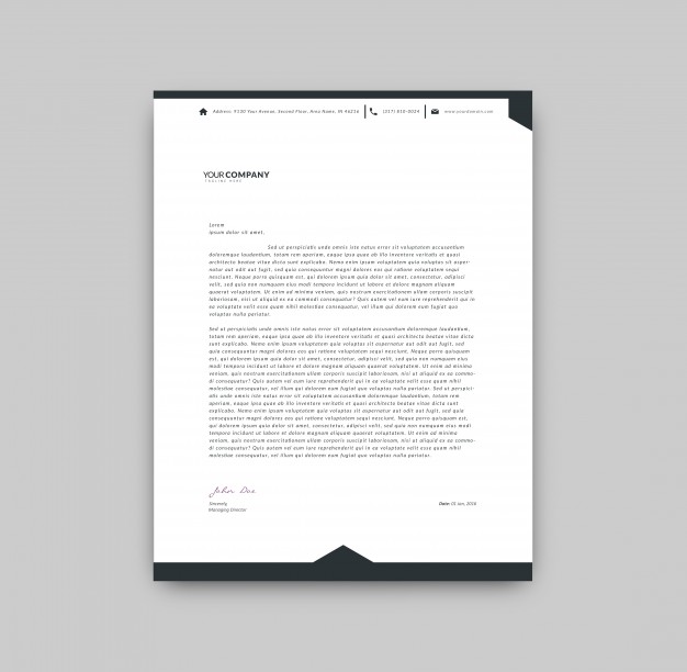 Black And White Letterhead Template