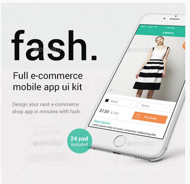 Fash – A Mobile E-Commerce Shop UI Design Kit