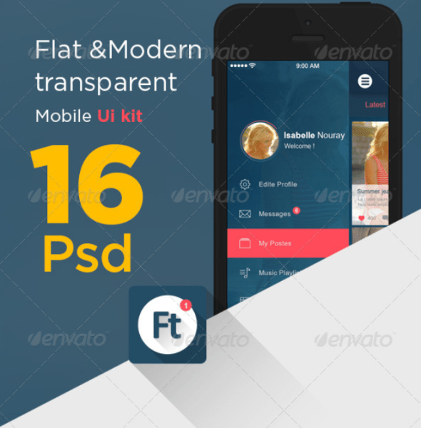 Flat Modern Transparent App UI kit