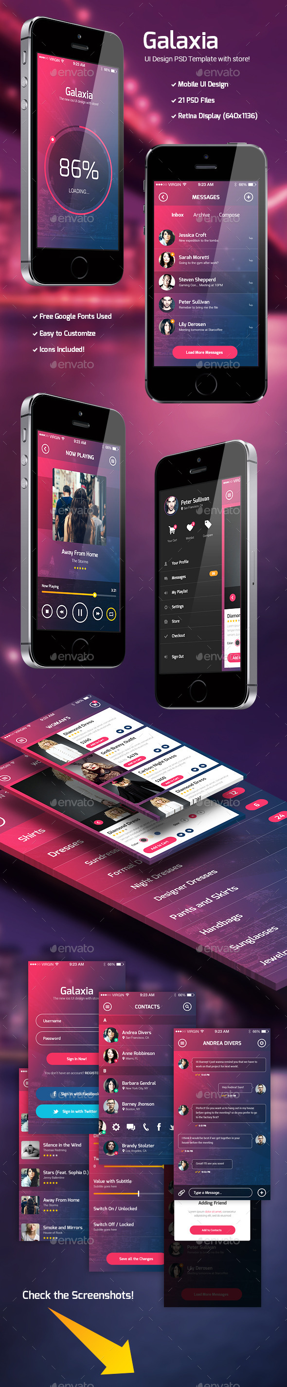 Galaxia – PSD UI Template with Store