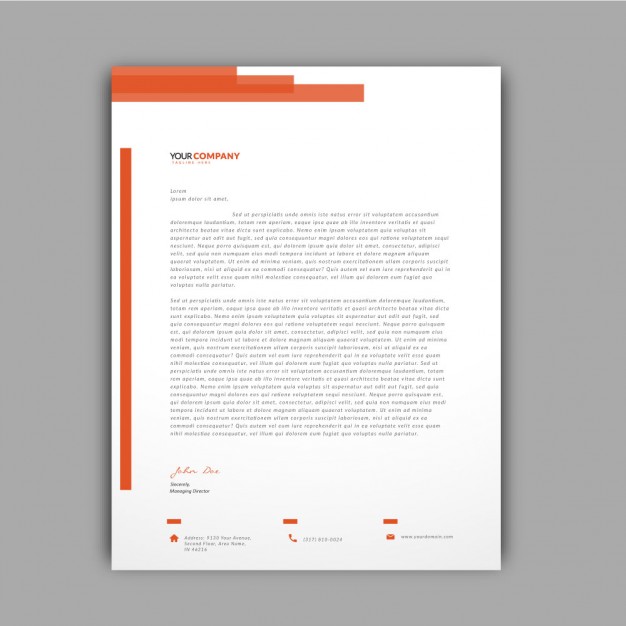 Orange Details Letterhead Template