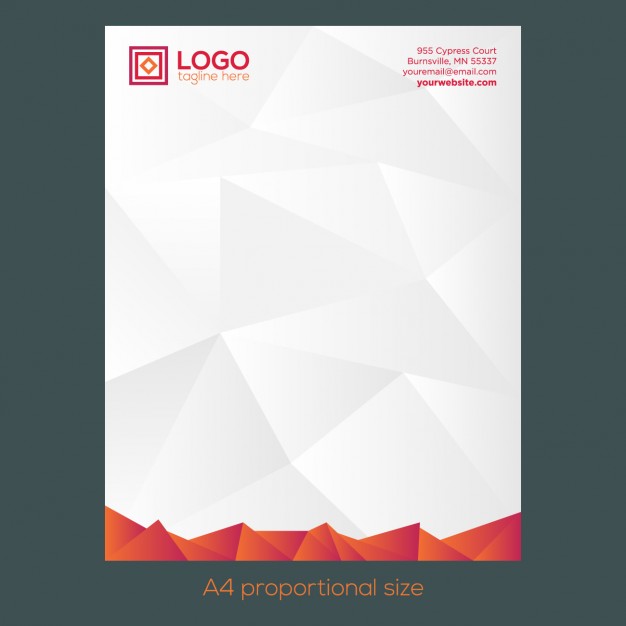 orange-polygonal-letterhead-free-vector