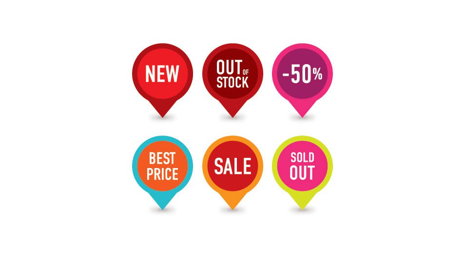Selling Badges Vector Graphic