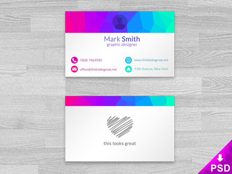 Colored Business Cards PSD