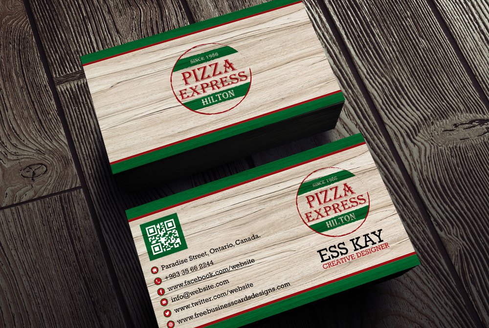 Free Vintage Pizza Business Card PSD