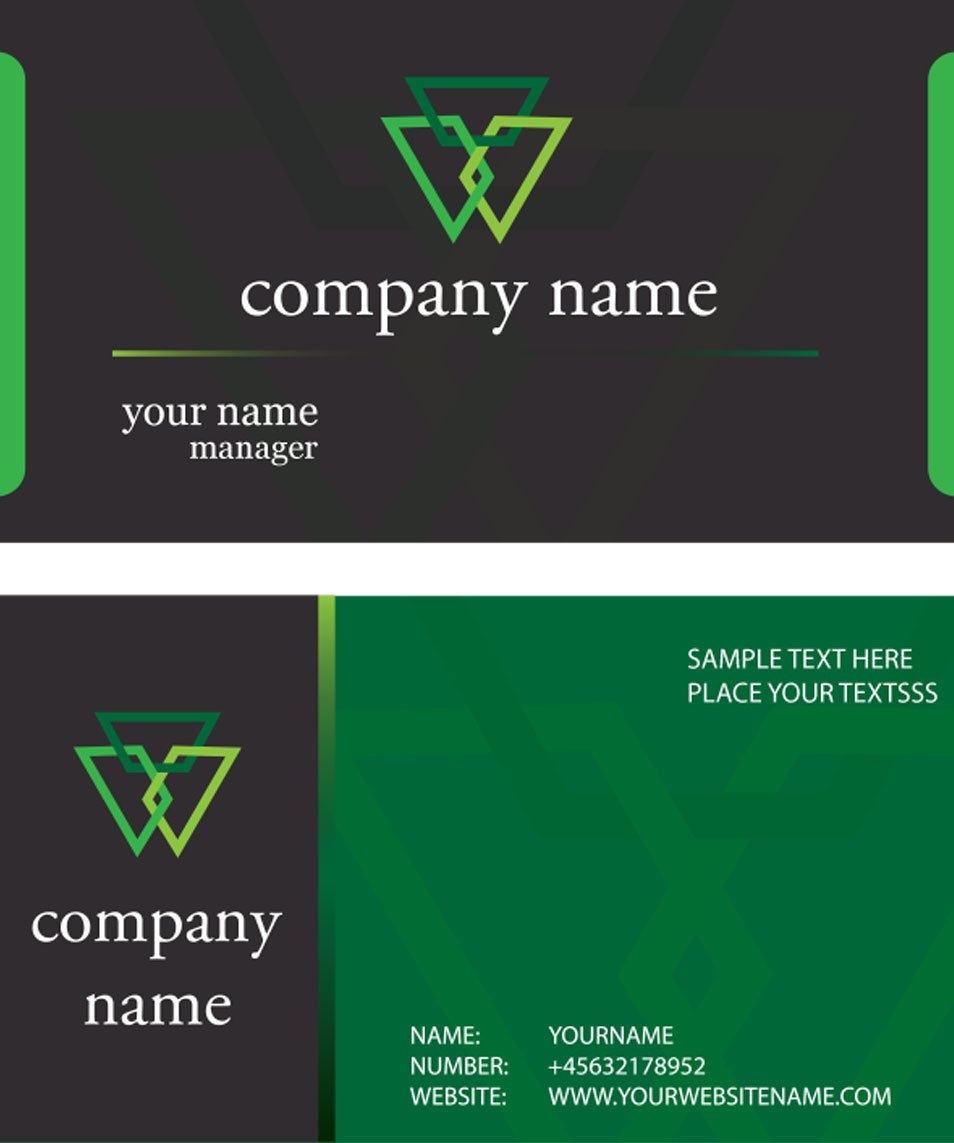 Black Green Card Template