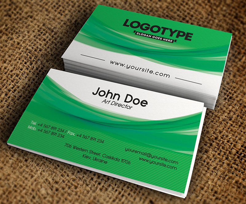 Free Corporate Green Business Card PSD
