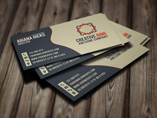 Free Creative Ring Business Cards PSD