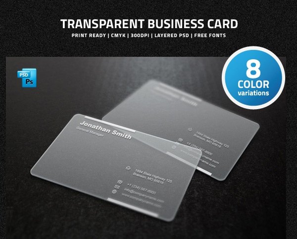 Free Transparent Business Card PSD
