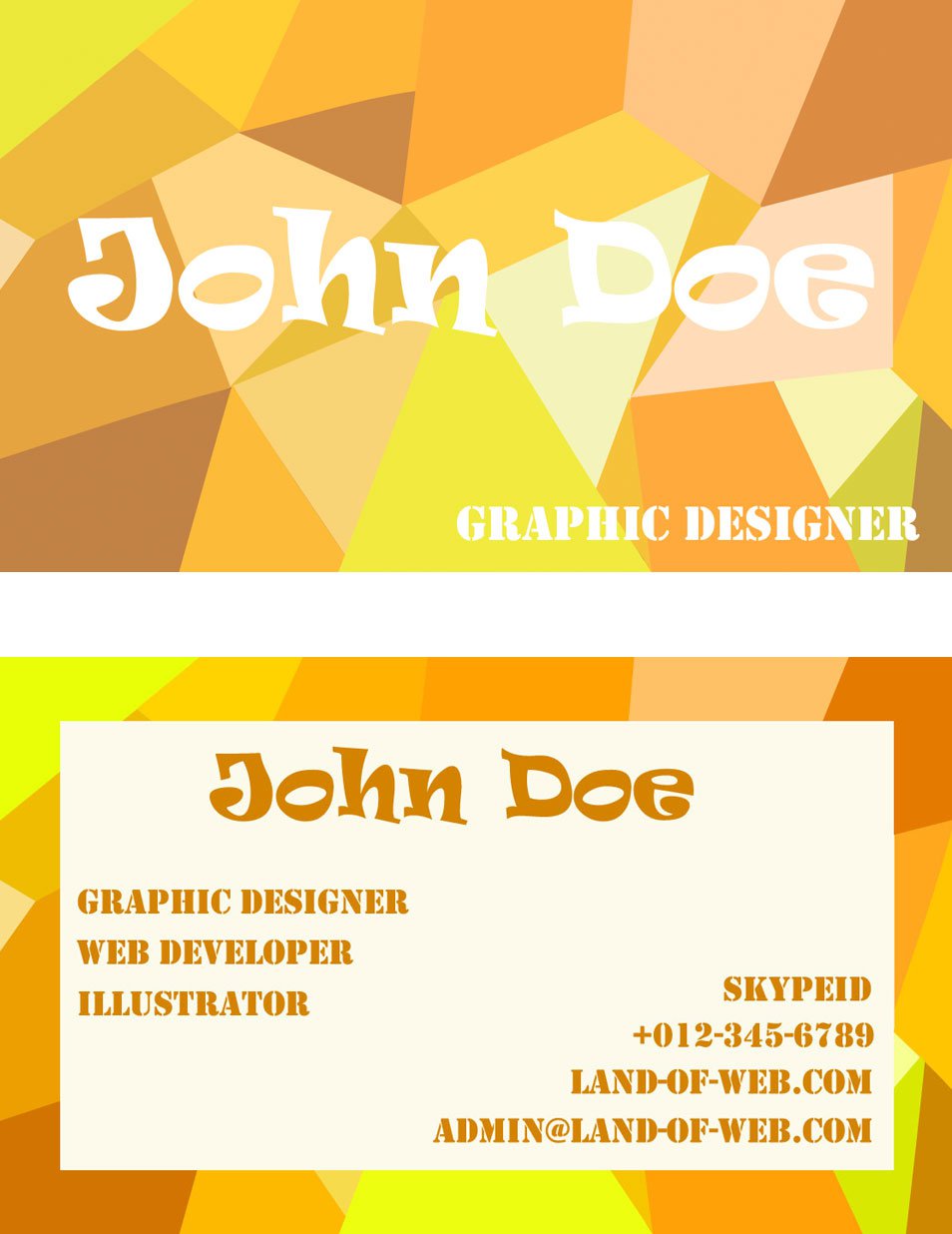 Positive Poly Inspired Business Card PSD