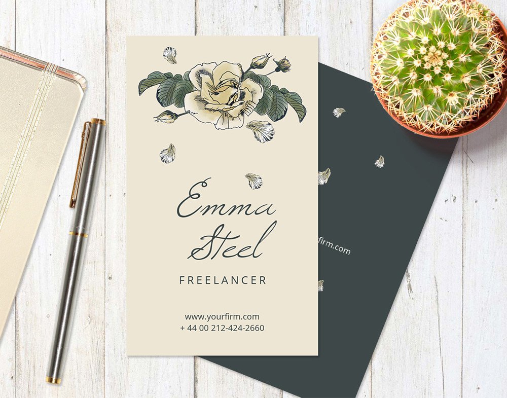 Roses Business Card PSD